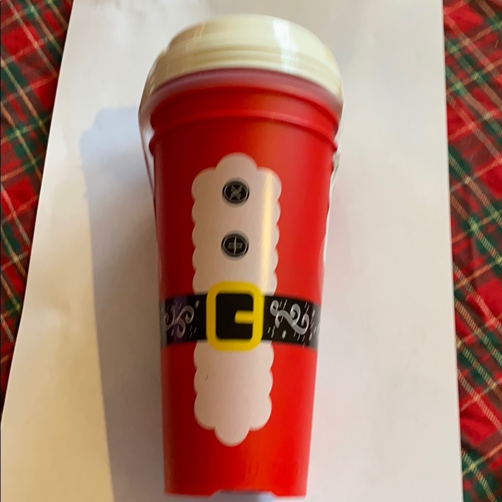 Santa decor travel cups set of 2 NWT